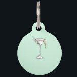 Hand Painted Watercolor Olive Martini Cocktail Pet Tag<br><div class="desc">This cute and artsy hand painted watercolor olive martini cocktail drink on mint teal green background is perfect for the trendy and stylish foodie. Its cool and fun print is great for many gifts and occasions. Enjoy this original an summery design for your next Birthday, Wedding, or event present or...</div>