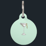 Hand Painted Watercolor Olive Martini Cocktail Pet Tag<br><div class="desc">This cute and artsy hand painted watercolor olive martini cocktail drink on mint teal green background is perfect for the trendy and stylish foodie. Its cool and fun print is great for many gifts and occasions. Enjoy this original an summery design for your next Birthday, Wedding, or event present or...</div>