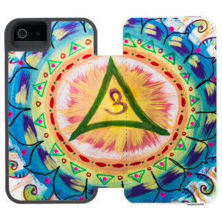 Hand Painted Watercolor Om Mandala  iPhone SE/5/5s Wallet Case
