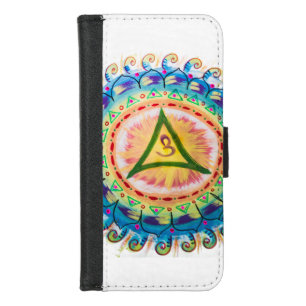 Hand Painted Watercolor Om Mandala  iPhone 8/7 Wallet Case