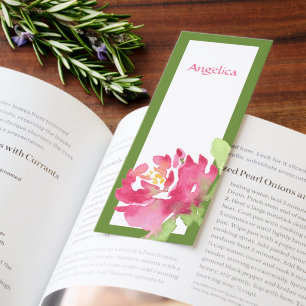Hand Painted Watercolor Peony Custom Bible Verse Bookmarks