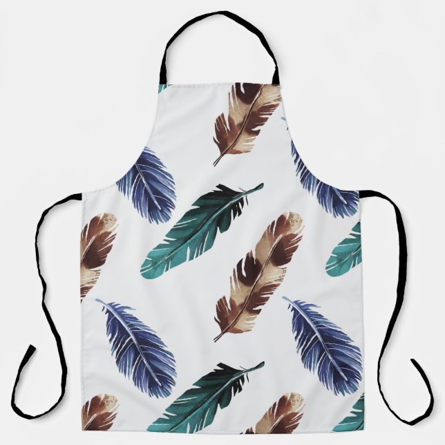 Hand painted watercolor seamless pattern with colo apron (Front)