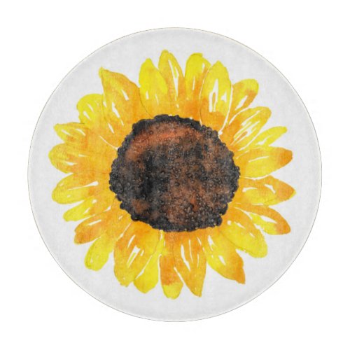 Hand Painted Watercolor Sunflower 2  Cutting Board