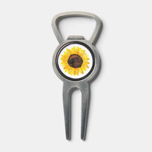 Hand Painted Watercolor Sunflower 2  Divot Tool