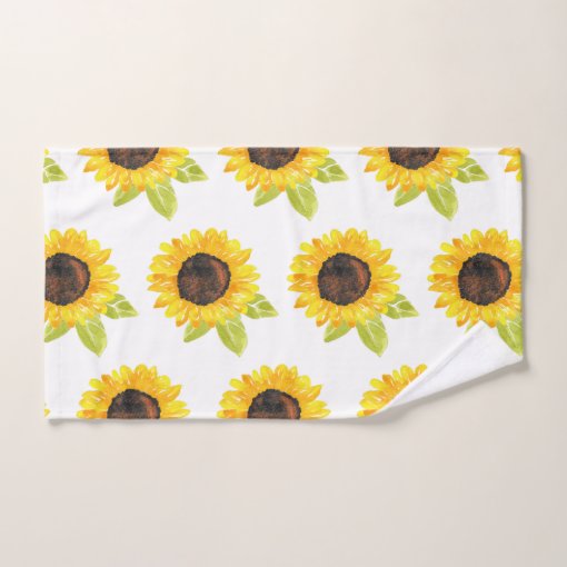 Hand Painted Watercolor Sunflower Bath Towel Set Zazzle
