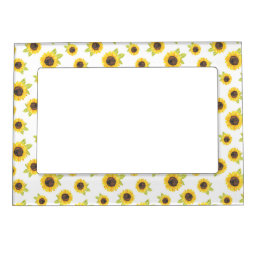 Hand Painted Watercolor Sunflower Pattern Magnetic Frame