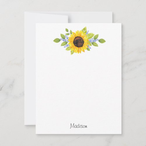 Hand Painted Watercolor Sunflower Swag Note Card