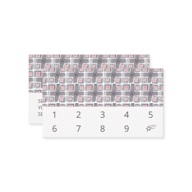 Hand Painted Watercolor Tile Pattern Simple 10  Loyalty Card (Front/Back In Situ)