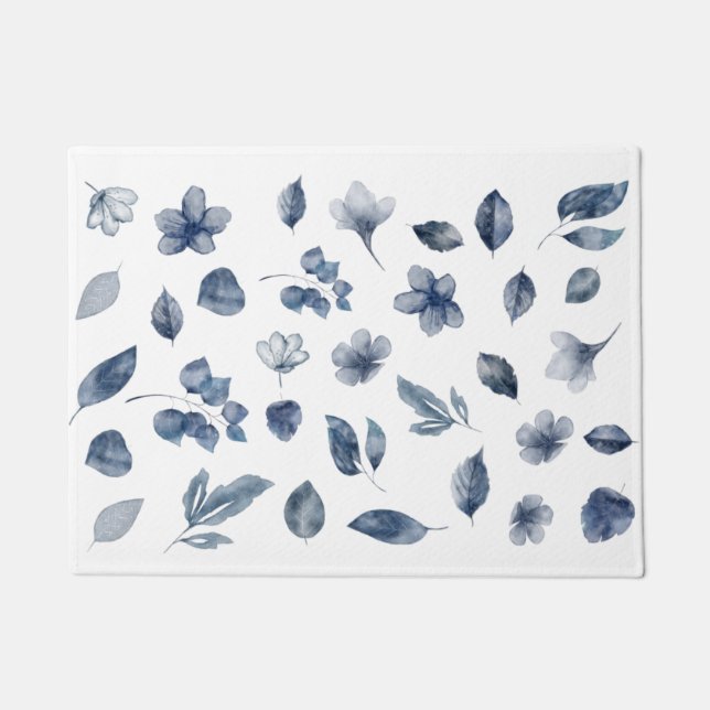 Hand Painted Watercolour Elements in Autumn Colors Doormat (Front)