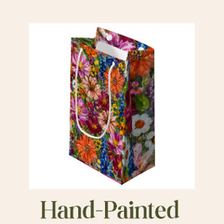 Hand Painted Wildflower Gift Bag | Colorful Garden