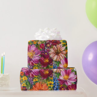 Hand Painted Wildflower Gift Wrap | Colorful
