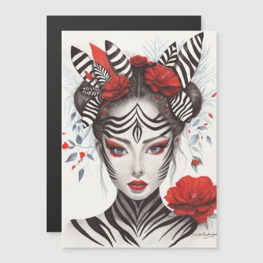 Hand Painted "Zebra Woman" - Award-Winning Pop Art (Front/Back)