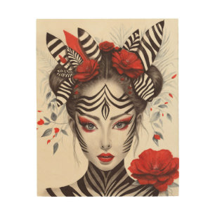 Hand Painted "Zebra Woman" - Award-Winning Pop Art