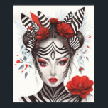 Hand Painted "Zebra Woman" - Award-Winning Pop Art Poster<br><div class="desc">"Zebra Woman" is an award-winning artwork by internationally recognized artist Danguole Serstinskaja. This bold black-and-white portrait, honored with 5th place in the Pop Art category at the 2025 Art Collectors Choice Awards, blends surreal elegance with symbolic strength. A striking statement piece for any modern space, ideal for gallery walls, creative...</div>