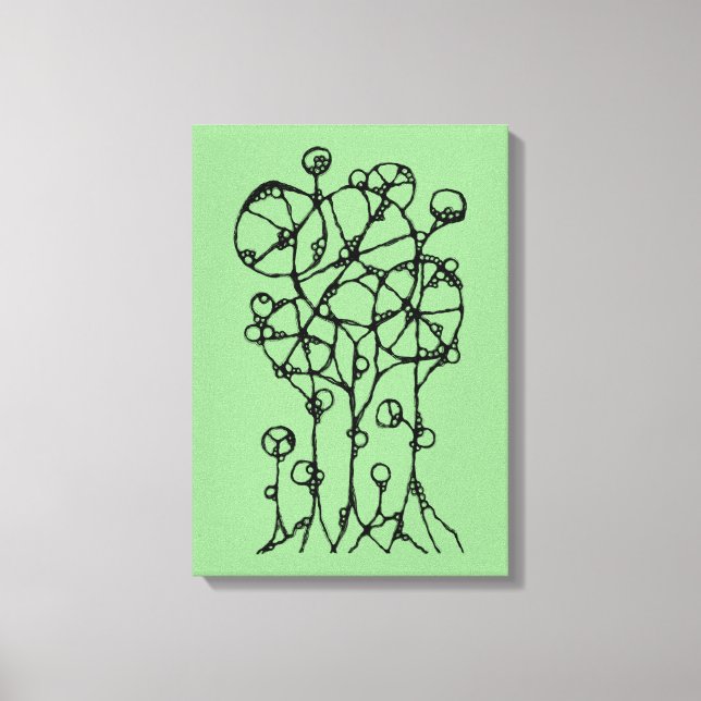 Hand Painting - Abstract Tree Group 1 Canvas Print (Front)