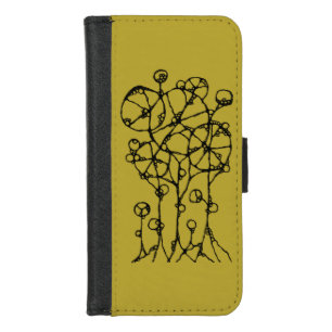 Hand Painting - Abstract Tree Group 1 iPhone 8/7 Wallet Case