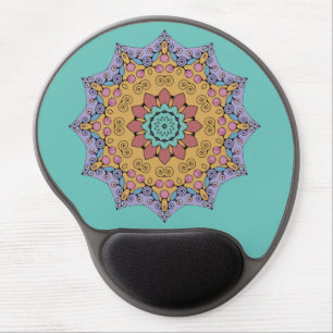 Hand Painting Mandala Clock Face 1 Gel Mouse Pad