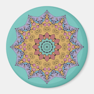 Hand Painting Mandala Clock Face 1 Magnet