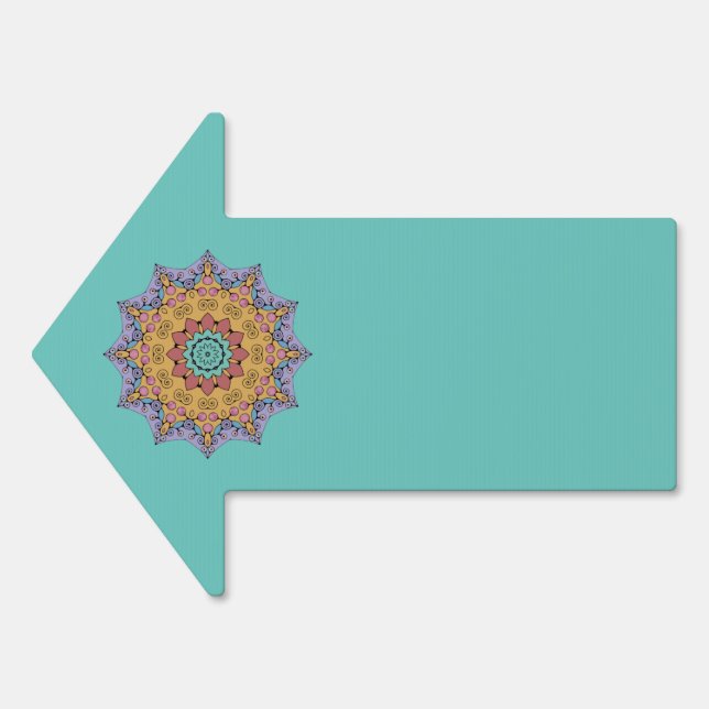 Hand Painting Mandala Clock Face 1 Sign (Front)