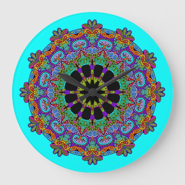 Hand Painting Mandala Clock Face 24 (Front)