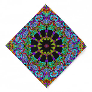 Hand Painting Mandala Clock Face 24 Bandana