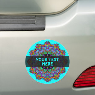 Hand Painting Mandala Clock Face 24 Car Magnet