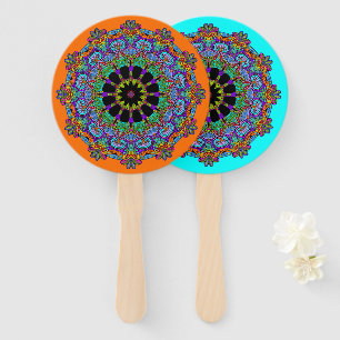 Hand Painting Mandala Clock Face 24 Fan