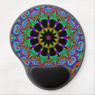 Hand Painting Mandala Clock Face 24 Gel Mouse Pad