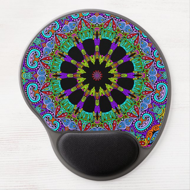 Hand Painting Mandala Clock Face 24 Gel Mouse Pad (Front)