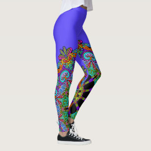 Hand Painting Mandala Clock Face 24 Leggings