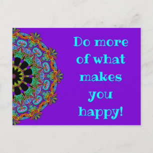 Hand Painting Mandala Clock Face 24 Postcard