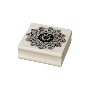Hand Painting Mandala Clock Face 24 Rubber Stamp