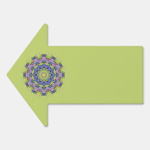 Hand Painting Mandala Clock Face 2 Sign