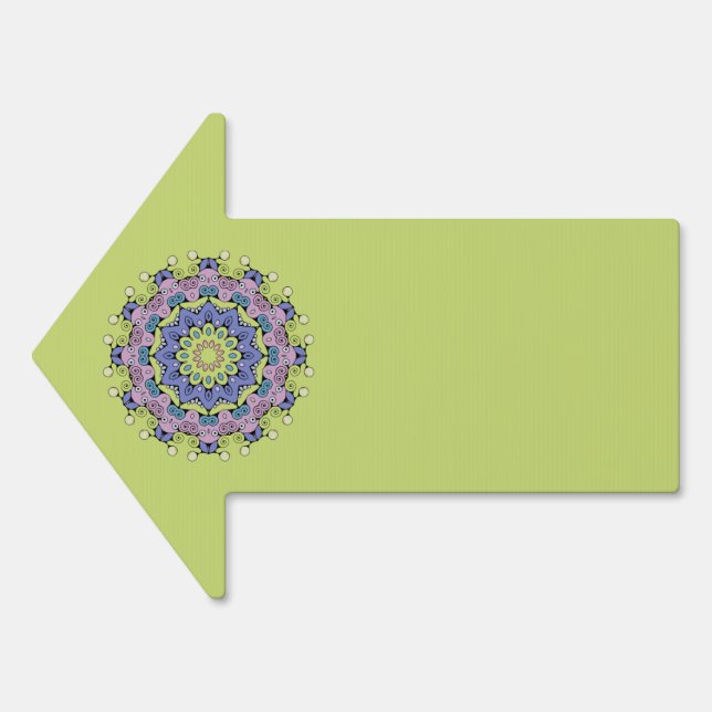 Hand Painting Mandala Clock Face 2 Sign (Front)