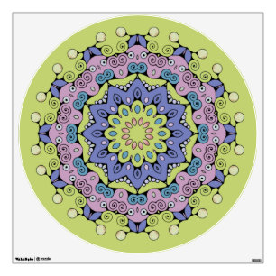 Hand Painting Mandala Clock Face 2 Wall Decal