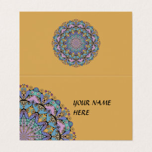 Hand Painting Mandala Clock Face 3 Business Card