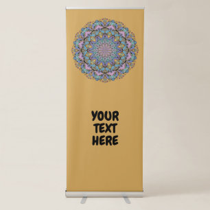 Hand Painting Mandala Clock Face 3 Retractable Banner