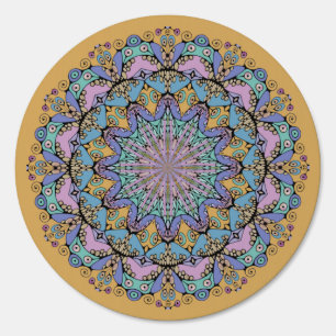 Hand Painting Mandala Clock Face 3 Sign