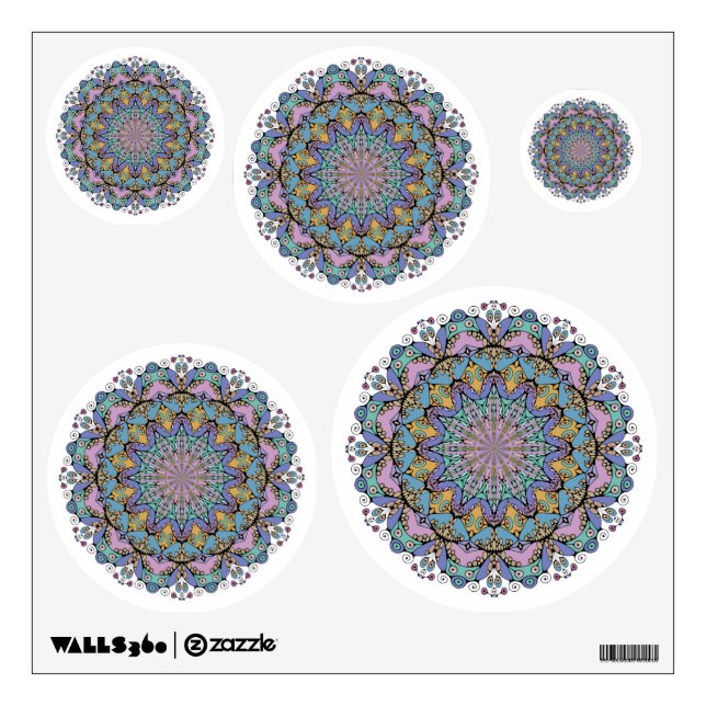 Hand Painting Mandala Clock Face 3 Wall Decal (Front)
