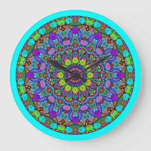 Hand Painting Mandala Clock Face 4