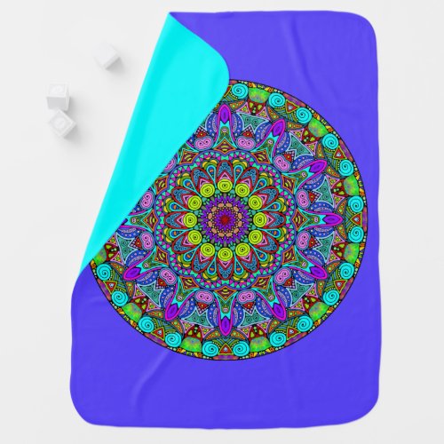 Hand Painting Mandala Clock Face 4 Baby Blanket