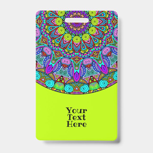 Hand Painting Mandala Clock Face 4 Badge (Front)