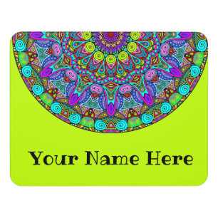 Hand Painting Mandala Clock Face 4 Door Sign