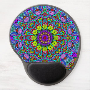 Hand Painting Mandala Clock Face 4 Gel Mouse Pad