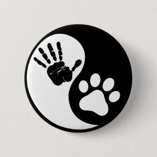 Hand Paw Yin Yang Pinback Button