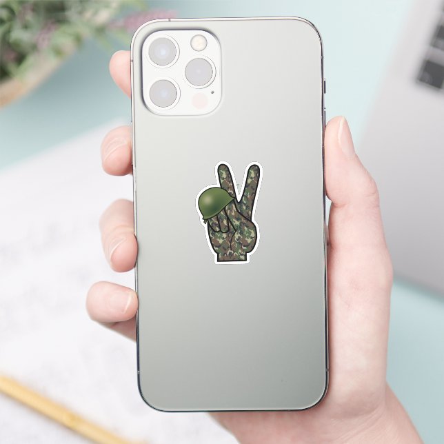 Hand Peace Camouflage Sticker (Phone)
