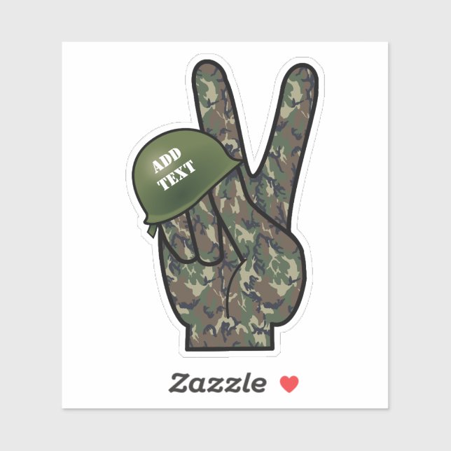 Hand Peace Camouflage Sticker (Sheet)