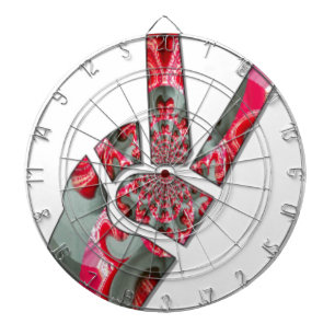 Hand peace sign dartboard