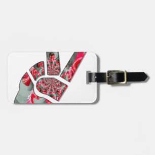 Hand peace sign luggage tag