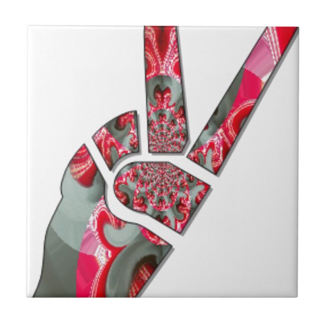 Hand peace sign tile (Front)